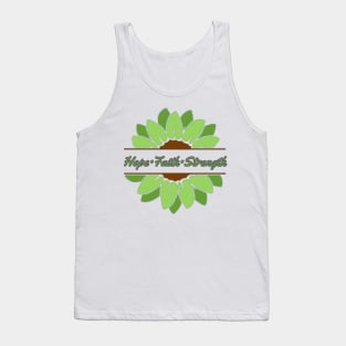 Green Sunflower Hope Faith Strength Tank Top